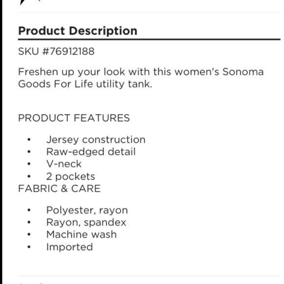 SONOMA Goods For Life split neck utility tank XXL papaya - Picture 9 of 11